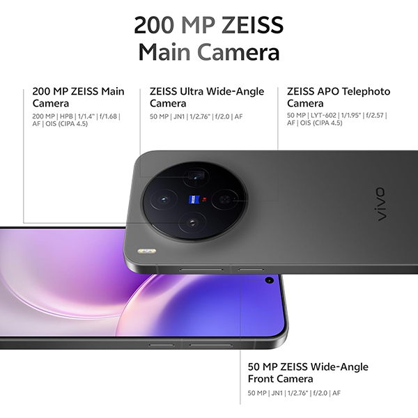 Vivo X300 16 GB RAM 512 GB Elite Black Mobile Phone – Vasanth and Co