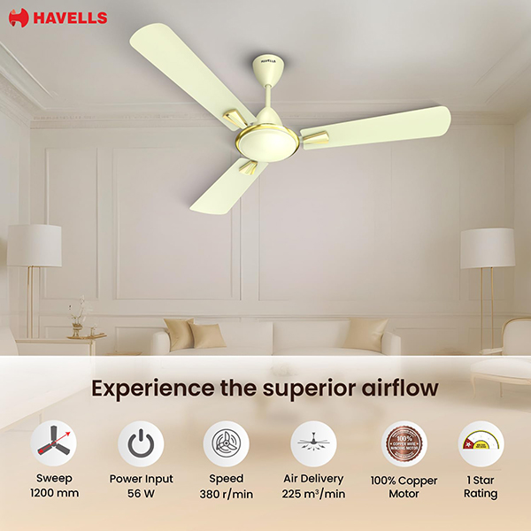 Buy Havells 1200mm QuickAir Bianco Ceiling Fan – Vasanth and Co