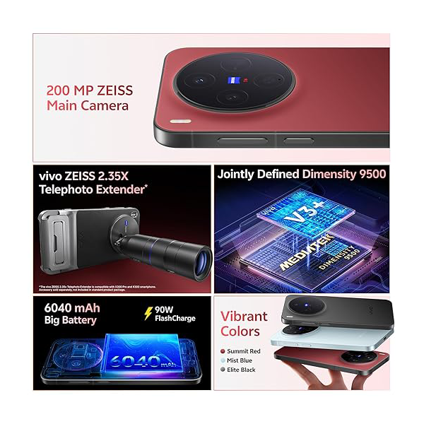 Vivo X300 12 GB RAM 512 GB Summit Red Mobile Phone – Vasanth and Co