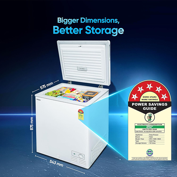 Buy Haier 145 L 5 Star HFC-145SM5 Single door Hard Top Convertible Deep Freezer – Vasanth and Co