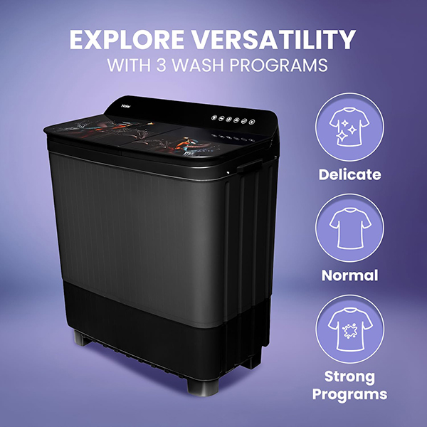 Buy Haier 9 Kg HTW90-178FLN:NOIDA Semi-Automatic Washing Machine With Toughened Glass – Vasanth and Co