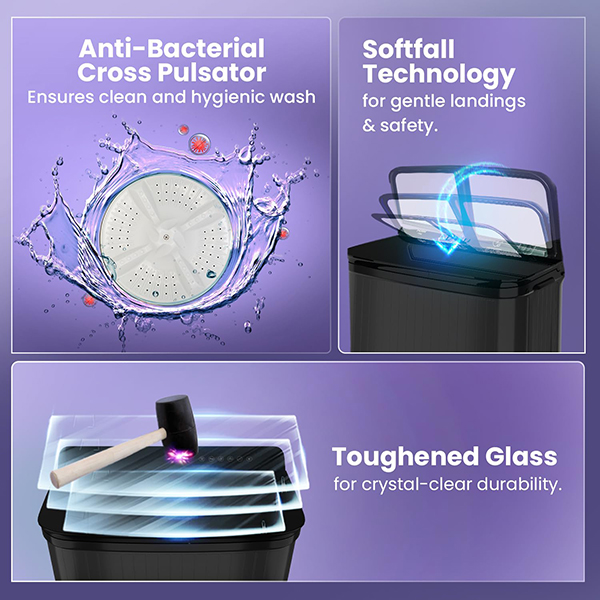 Buy Haier 9 Kg HTW90-178FLN:NOIDA Semi-Automatic Washing Machine With Toughened Glass – Vasanth and Co