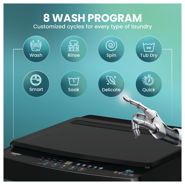 Buy Haier 8 Kg HWM80-310BK Fully Automatic TopLoad Washing Machine – Vasanth and Co