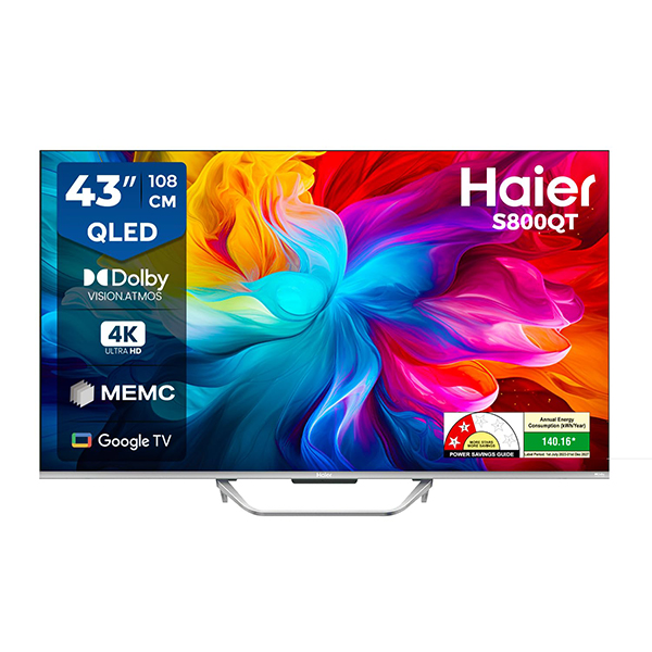 Buy Haier 43 inch 108 cm 43S800QT-P QLED Series 4K Smart Google TV – Vasanth and Co