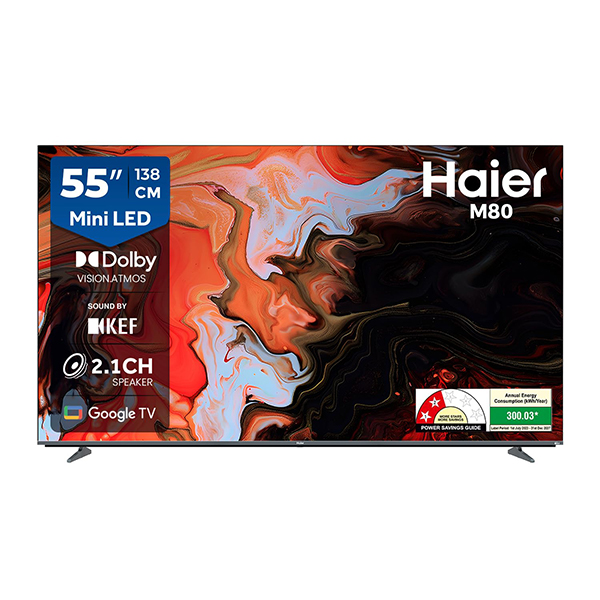 Buy Haier  55 inch 139 cm H55M80FUX Mini LED M80F Series 4K Ultra HD Smart Google TV – Vasanth and Co
