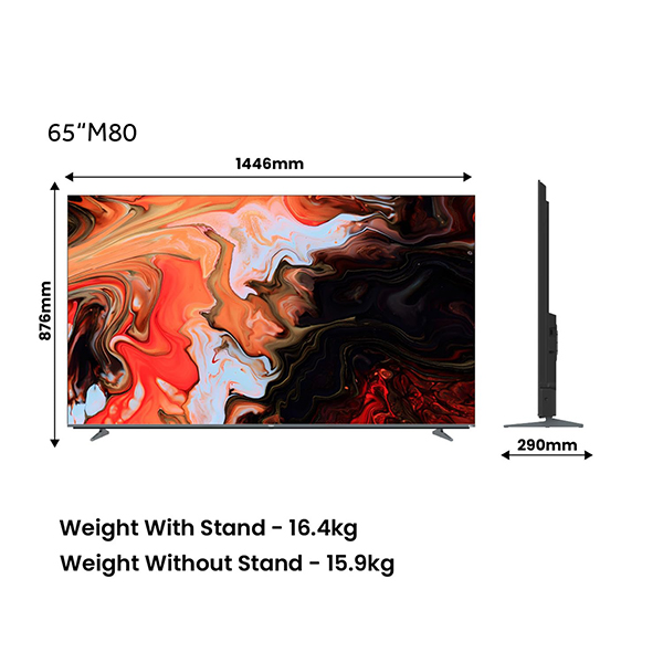 Buy Haier 65 inch 164 cm H65M80FUX Mini LED M80F Series 4K Ultra HD Smart Google TV – Vasanth and Co