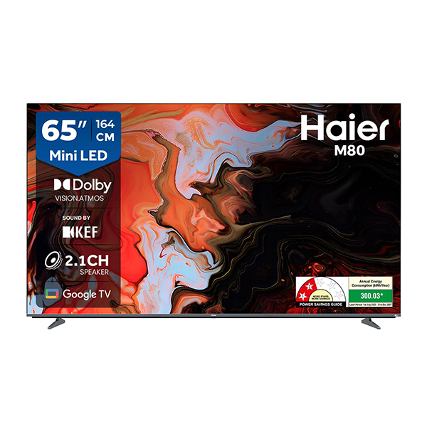 Buy Haier 65 inch 164 cm H65M80FUX Mini LED M80F Series 4K Ultra HD Smart Google TV – Vasanth and Co