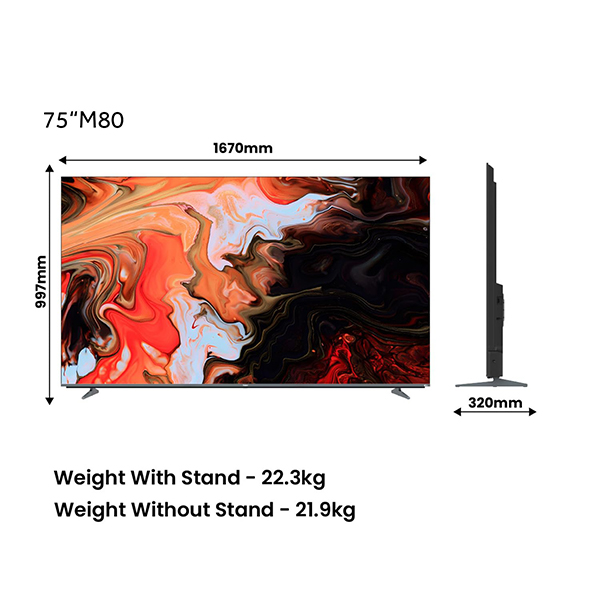 Buy Haier 75 inch 189 cm H75M80FUX 4K Ultra HD Smart Google TV   – Vasanth and Co