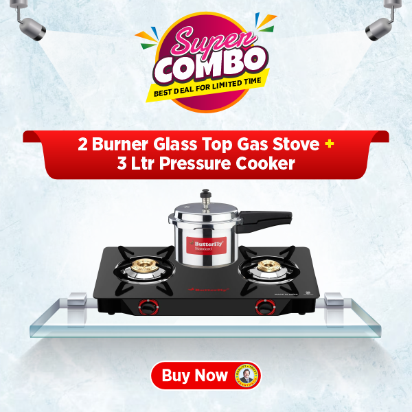 Buy Butterfly Duo 2 Burner Glass Manual Gas Stove  – Vasanth and Co