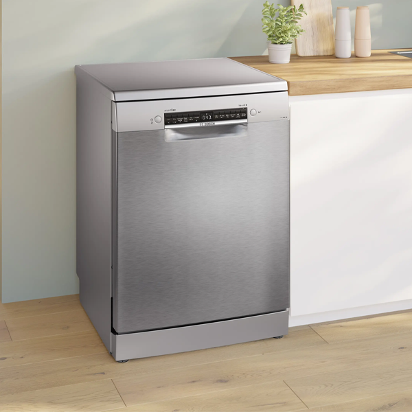 Buy Bosch 60 cm SMS6HVI01I Brushed Steel Anti-Fingerprint Free-standing Dishwasher – Vasanth and Co