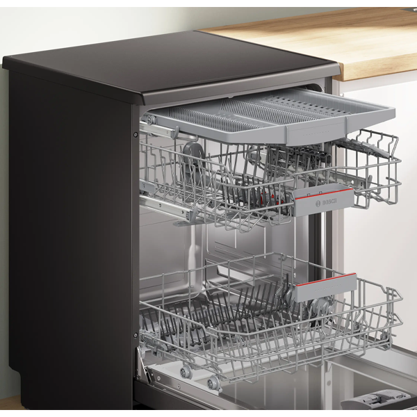 Buy Bosch 60 cm SMS6HMC00I Brushed Black Steel Anti-Fingerprint Free Standing Dishwasher – Vasanth and Co