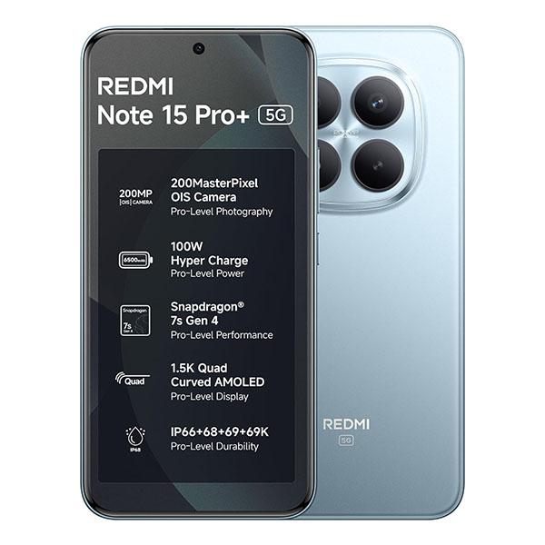 Buy Redmi Note 15 Pro+ 5G 12 GB + 256 GB Mirage Blue Mobile – Vasanth and Co