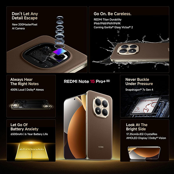 Buy Redmi Note 15 Pro+ 5g 12 Gb + 256 Gb Coffe Mocha Mobile – Vasanth and Co