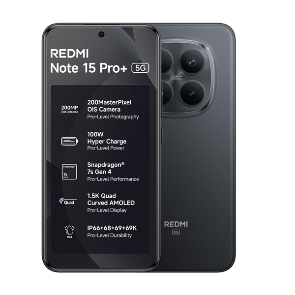 Buy Redmi Note 15 Pro+ 5g 12 Gb + 512 Gb Carbn Black Mobile – Vasanth and Co