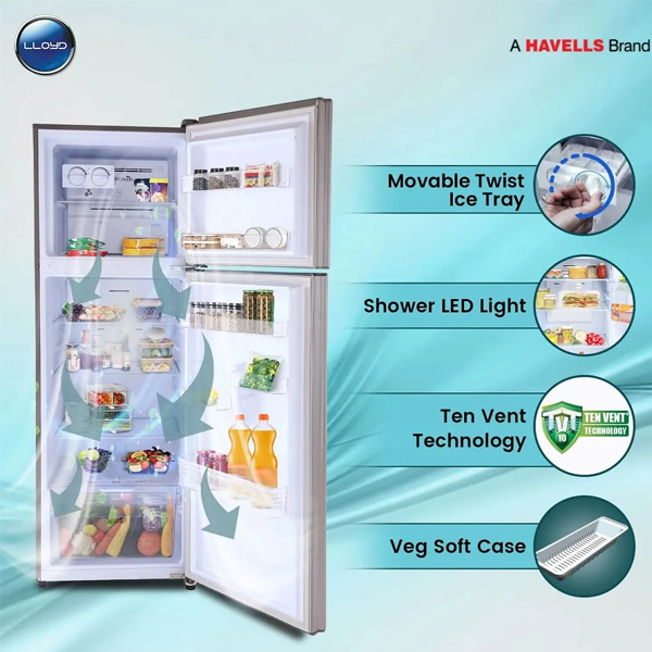 Buy Lloyd 310L 3 Star GLFF343AGSC1PC Frost Free Double Door Refrigerator – Vasanth and Co