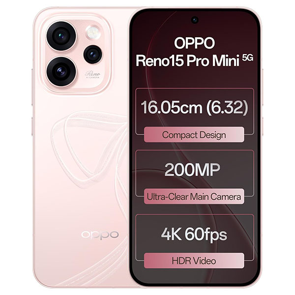 Buy Oppo Reno15 Pro Mini 5G 12GB 256GB Crystal Pink Mobile – Vasanth and Co