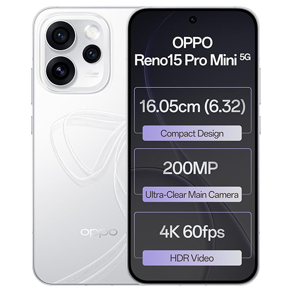 Buy Oppo Reno 15 Pro Mini 5G 12GB 512 GB Glacier White Mobile – Vasanth and Co