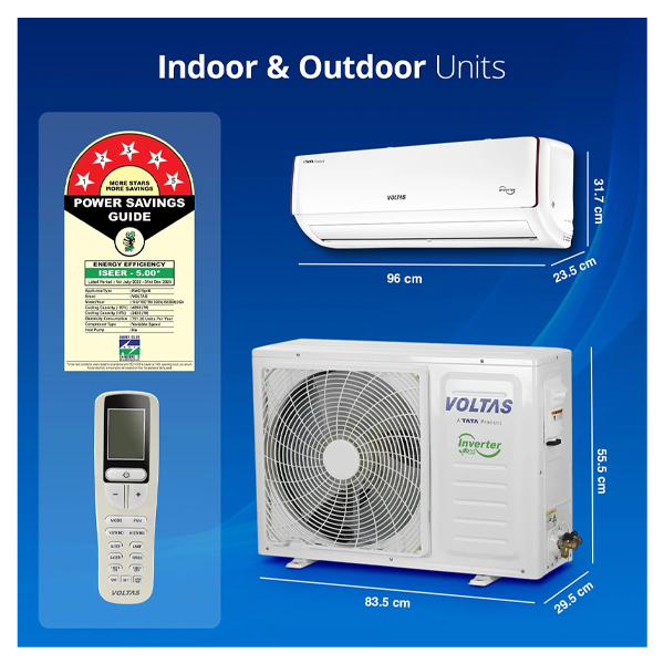Buy Voltas 1.5 Ton 5 star SAC 185V Vectra Eden Inverter Split Air Conditioner – Vasanth and Co