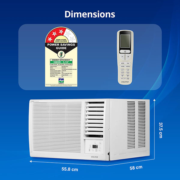 Buy Voltas 1 Ton 3 Star 123 Vectra Platina Fixed Speed Window AC – Vasanth and Co