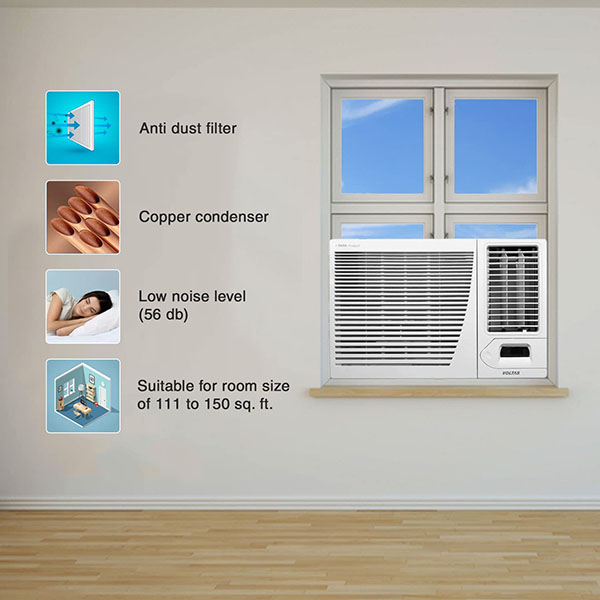 Buy Voltas 1.5 Ton 3 Star WAC 183 Vectra Elegant Fixed Speed Window AC – Vasanth and Co