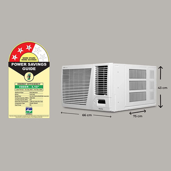 Buy Voltas 1.5 Ton 3 Star WAC 183 Vectra Elegant Fixed Speed Window AC – Vasanth and Co