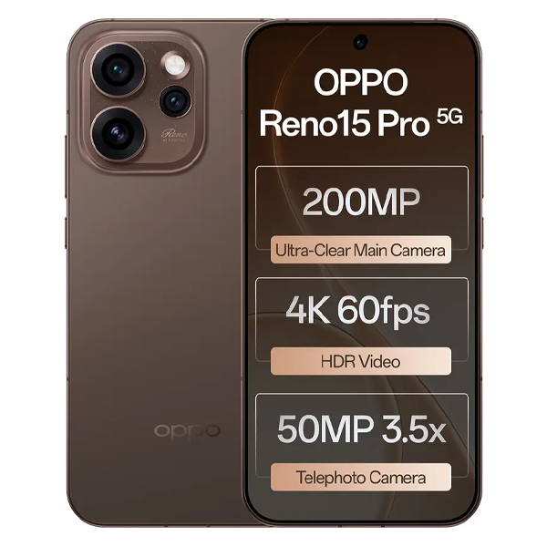 Buy Oppo Reno 15 Pro 5G 12GB RAM 256GB Cocoa Brown Mobile Phone – Vasanth and Co