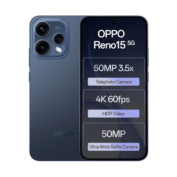 Buy Oppo Reno 15 5G 8GB RAM 256GB Twilight Blue Mobile Phone  – Vasanth and Co