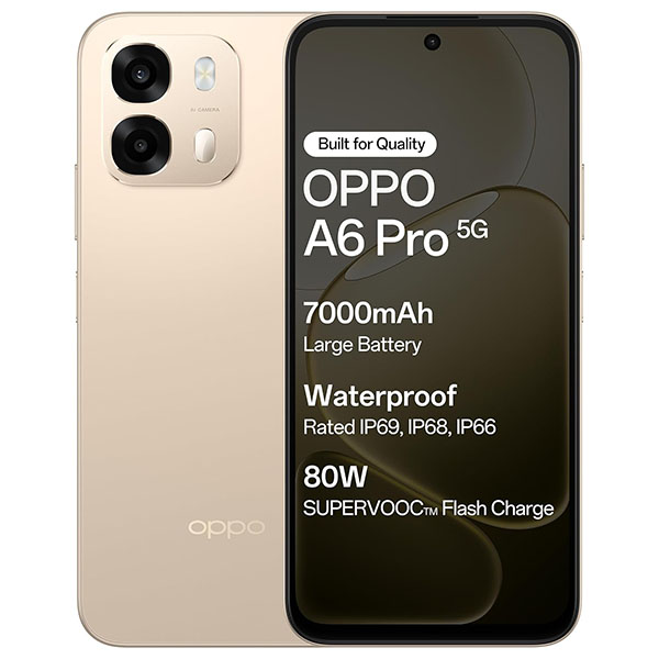 Buy OPPO A6 Pro 5G 8 GB RAM 256 GB Aurora Gold Mobile Phone – Vasanth and Co