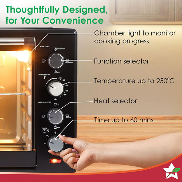 Buy Wonderchef 60L 6-Stage Grill Roast (OTG) Oven Toaster Griller – Vasanth and Co