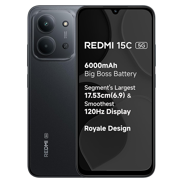 Buy Redmi 15C 5G 4 GB RAM 128 GB Midnight Black Mobile Phone – Vasanth and Co