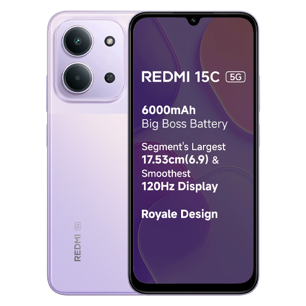 Buy Redmi 15C 5G 4GB 128GB Dusk Purple Mobile Phone – Vasanth and Co
