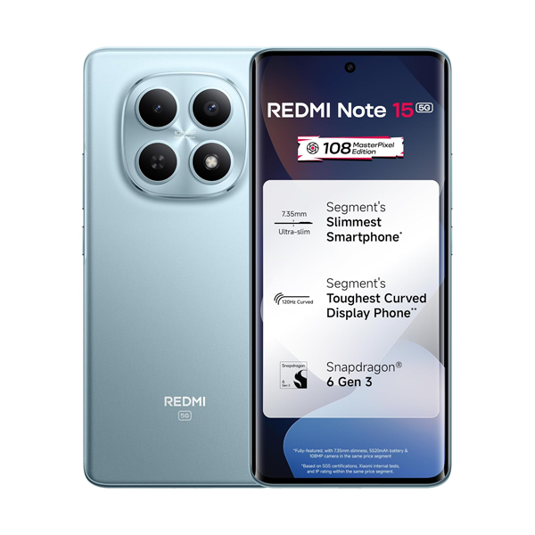 Buy Redmi Note 15 5G 8GB RAM 128GB Glacier Blue Mobile Phone – Vasanth and Co