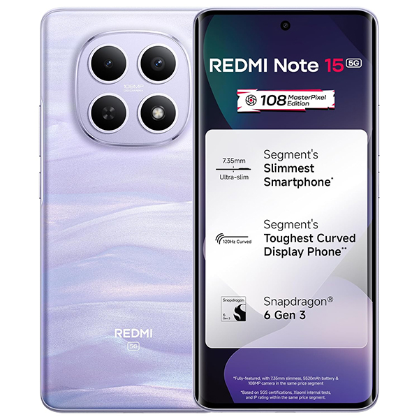 Buy Redmi Note 15 5G 8GB RAM 128GB Mist Purple Mobile Phone – Vasanth and Co