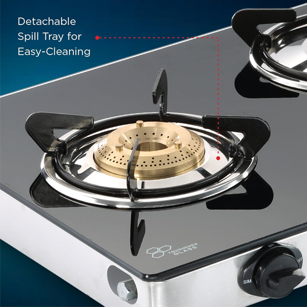 Buy Butterfly Radiant 3 B Jumbo  Glass Top Gas Stove - Vasanth & Co 