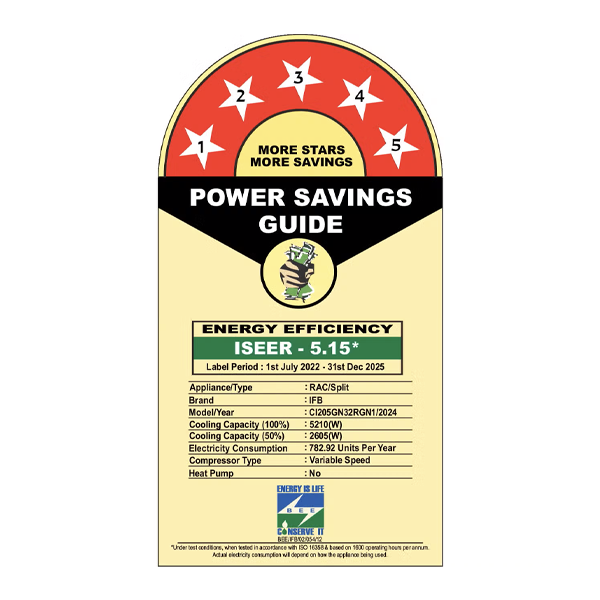 Buy IFB 1.5 Ton 5 Star CI205GN32RGN1 Gold Pro Series Fastcool Inverter Split AC – Vasanth and Co