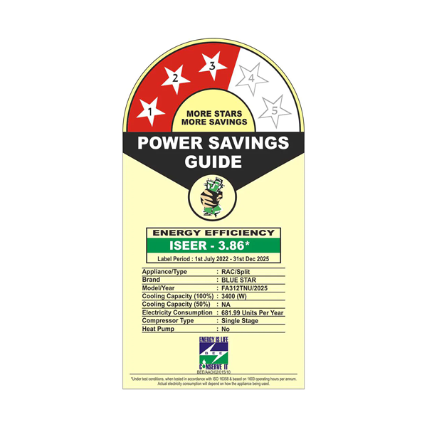 Buy Bluestar 1 Ton 3 Star FA312TNU T Series Fixed Speed Split AC – Vasanth and Co