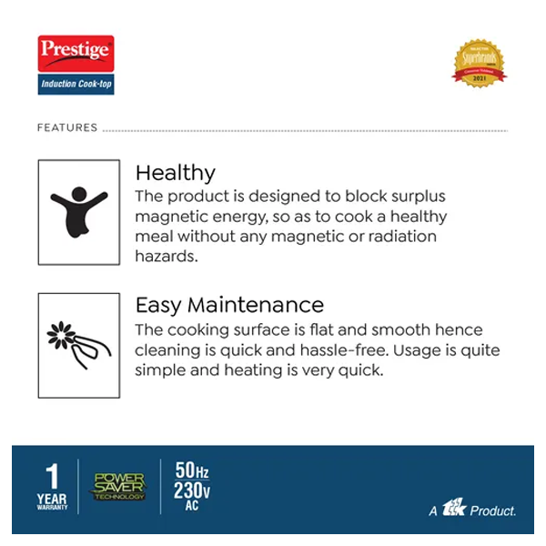 Prestige PIC 16.0 Plus 2000W Induction Cooktop with 8 Preset Menus – Vasanth & Co