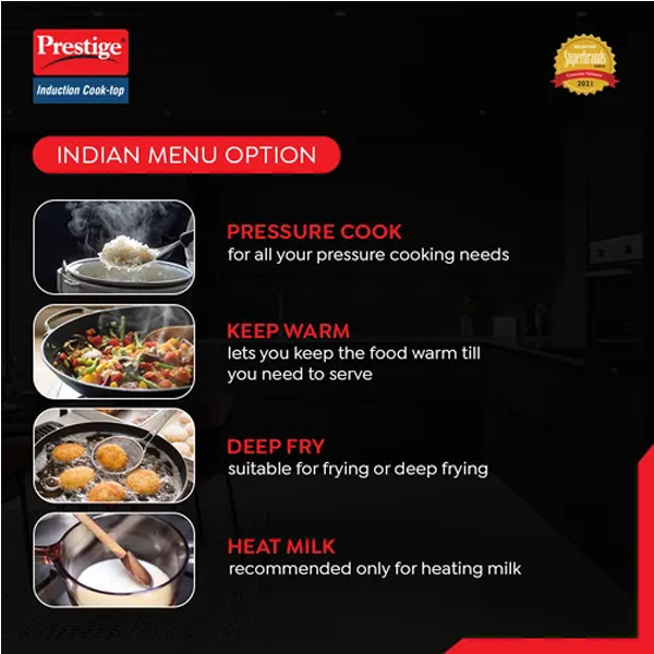 Prestige PIC 20 WIZ 1600W Induction Cooktop with Indian Menu – Vasanth & Co