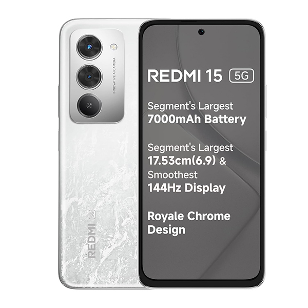 Buy Redmi 15 5G 6GB 128GB Frosted White Mobile Phone – Vasanth and Co