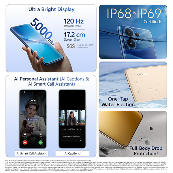 Buy Vivo V60 5G 16GB RAM 512GB Moonlit Blue Mobile Phone – Vasanth and Co