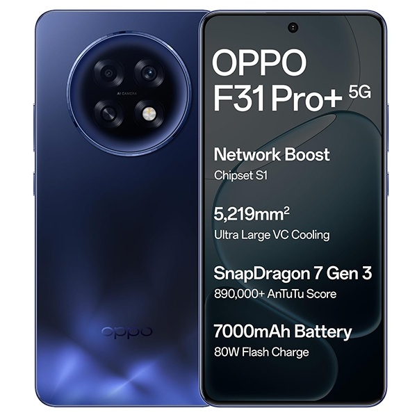 Buy Oppo F31 Pro+ 5G 12GB RAM 256GB Gemstone Blue Mobile Phone – Vasanth and Co
