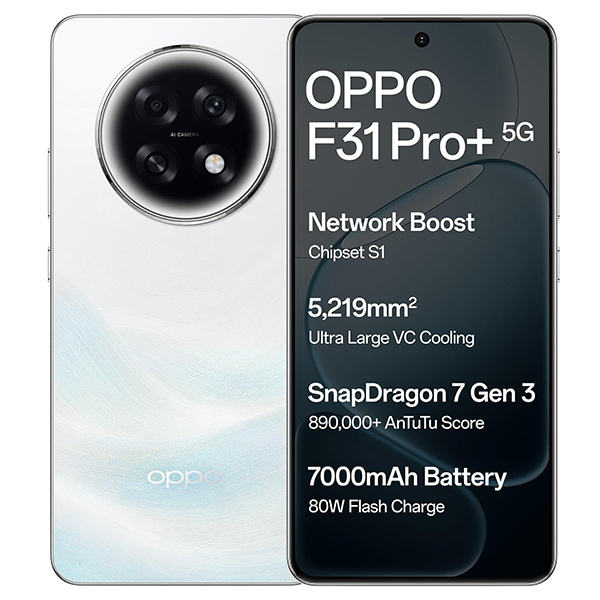 Buy Oppo F31 Pro+ 5G 8GB RAM 256GB Himalayan White Mobile Phone – Vasanth and Co
