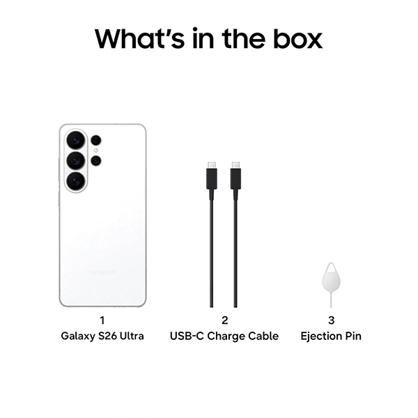 Buy Samsung Galaxy S26 Ultra 12 GB 512 GB S948BZWC White Mobile Phone - Vasanth & Co