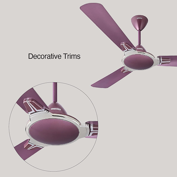 Buy Usha 1200 mm 1 Star Striker Platinum Pearl White & Lavender Chrome Ceiling Fan – Vasanth and Co