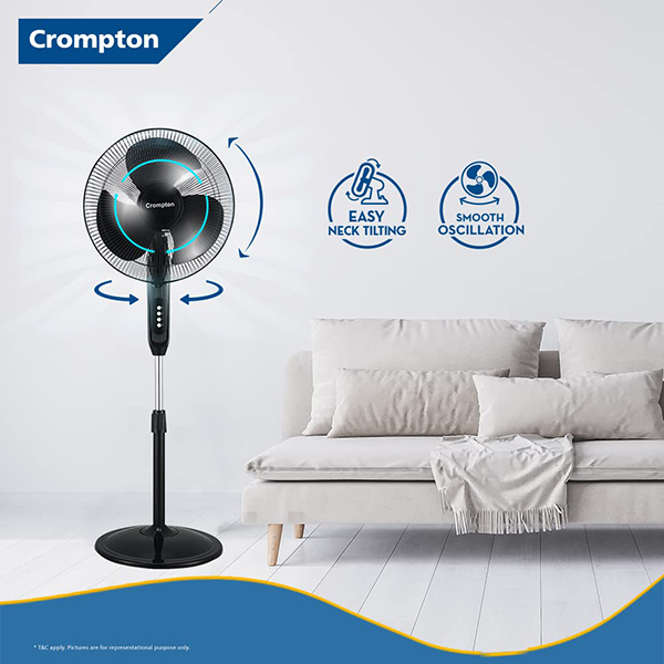 Buy Crompton 400 mm 16 Highspeed Gale Classic Black Pedestal Fan – Vasanth and Co