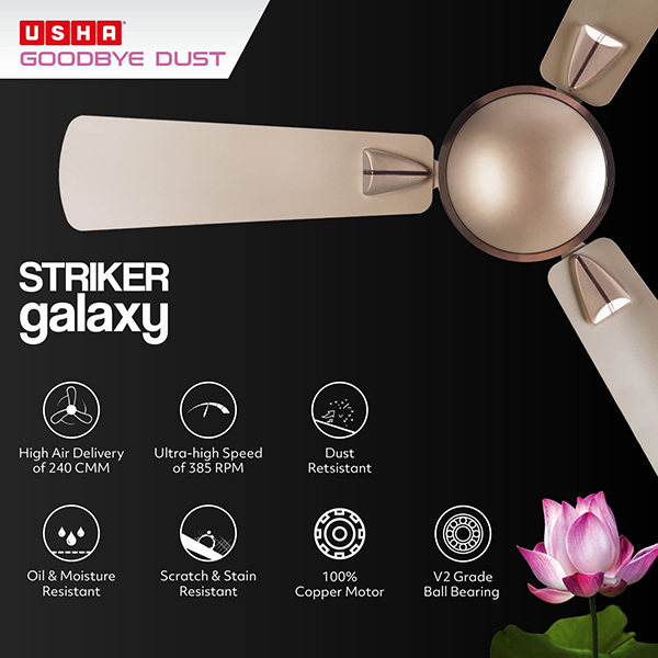 Buy Usha 1200 mm 1 Star Striker Galaxy Ceiling Fan – Vasanth and Co