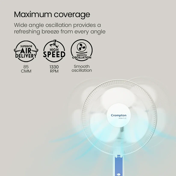 Buy Crompton HiFlo Wave Plus Pedestal Fan – Vasanth and Co