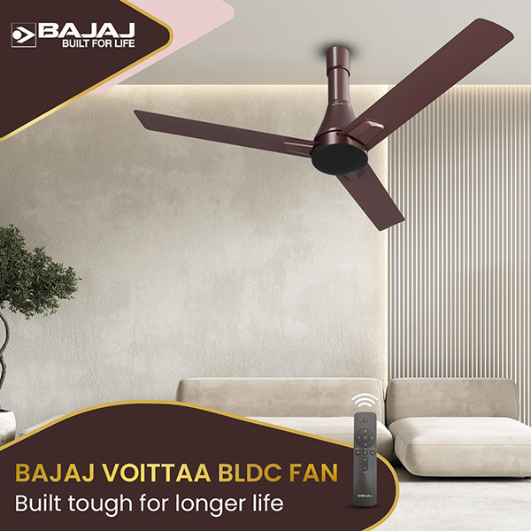 Buy Bajaj 1200MM 5 Star Voittaa BLDC Chocolate Brown Ceiling Fan – Vasanth and Co