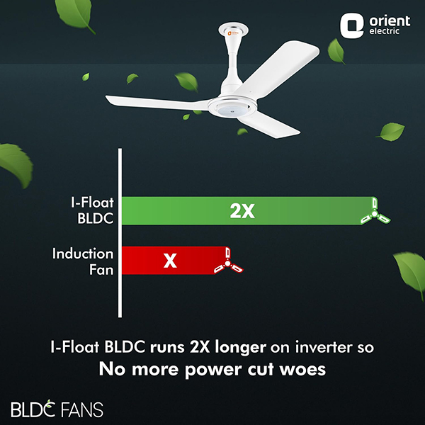Buy Orient 1200 MM 5 Star Electric Float BLDC White Ceiling Fan – Vasanth and Co