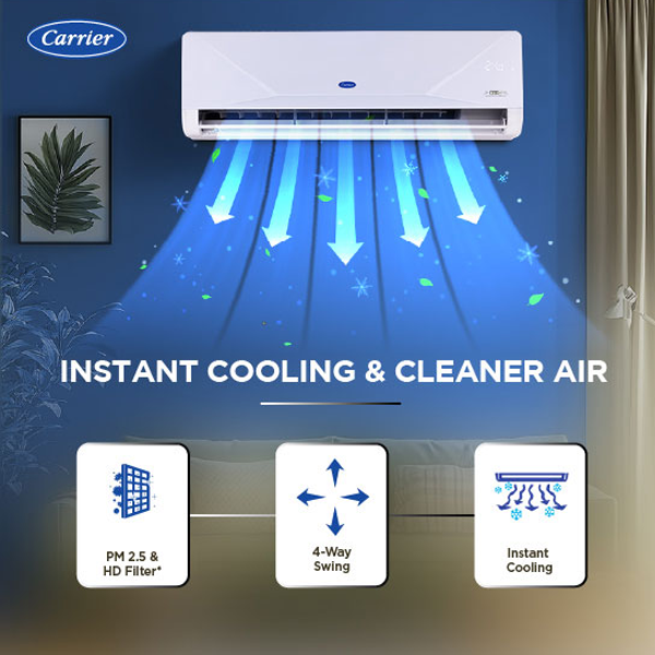 Buy Carrier 1.5 Ton 5 Star 19K XCEED EDGE Gxi Wi-Fi Split Inverter AC - Vasanth & Co